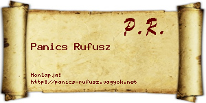 Panics Rufusz névjegykártya